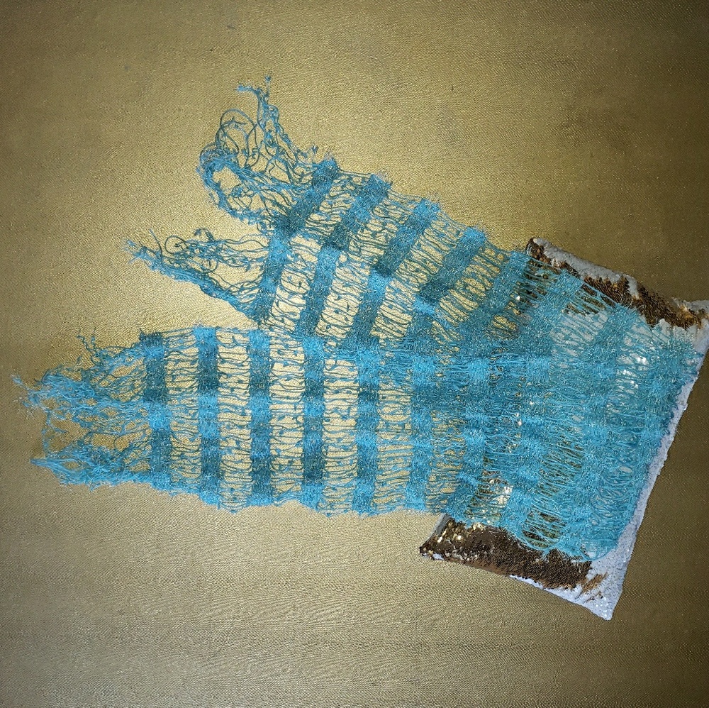 Open weave sparkly scarf
